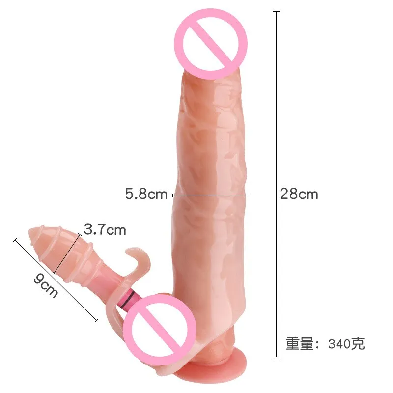 28cm Long Large Size Penis Extender Condoms Reusable Penis Sleeve Girth Impotence Dick Enlargement Sex Toys Cock Ring For Men