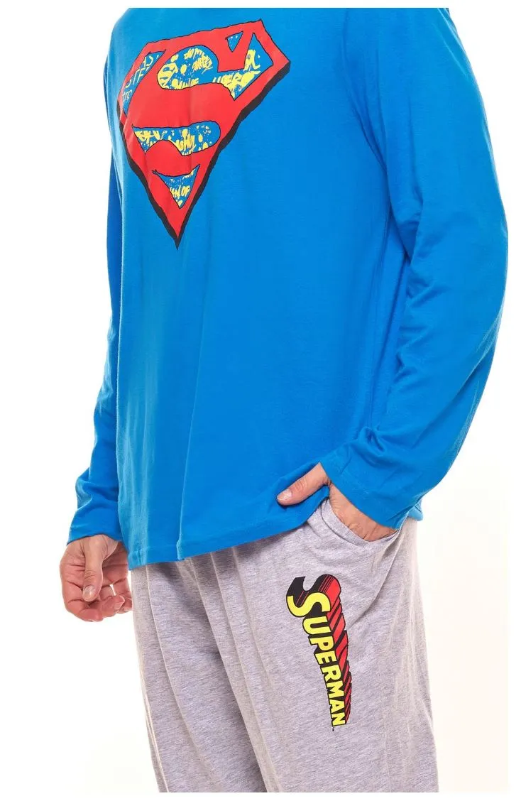 5 x Mens Superman Pyjamas Pyjama Tracksuit Adult Super Man Sleep Set