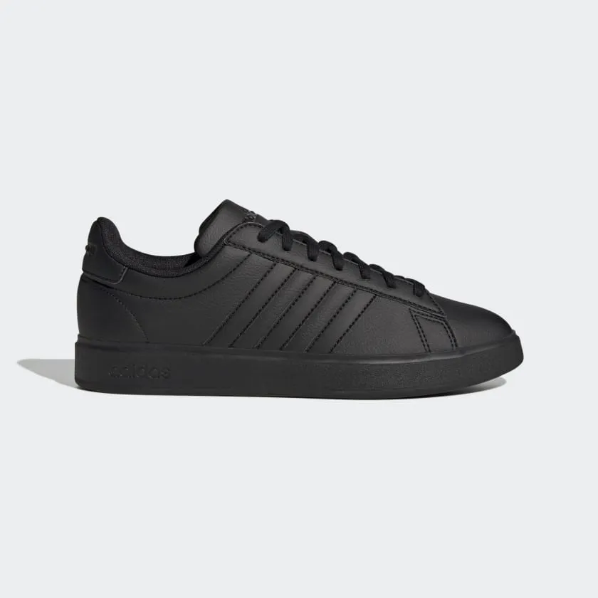 ADIDAS MEN'S GRAND COURT TRIPLE BLACK SNEAKER SHOES