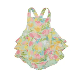 Baby Bubble | Ruffle Sunsuit - Springtime Tulips | Angel Dear