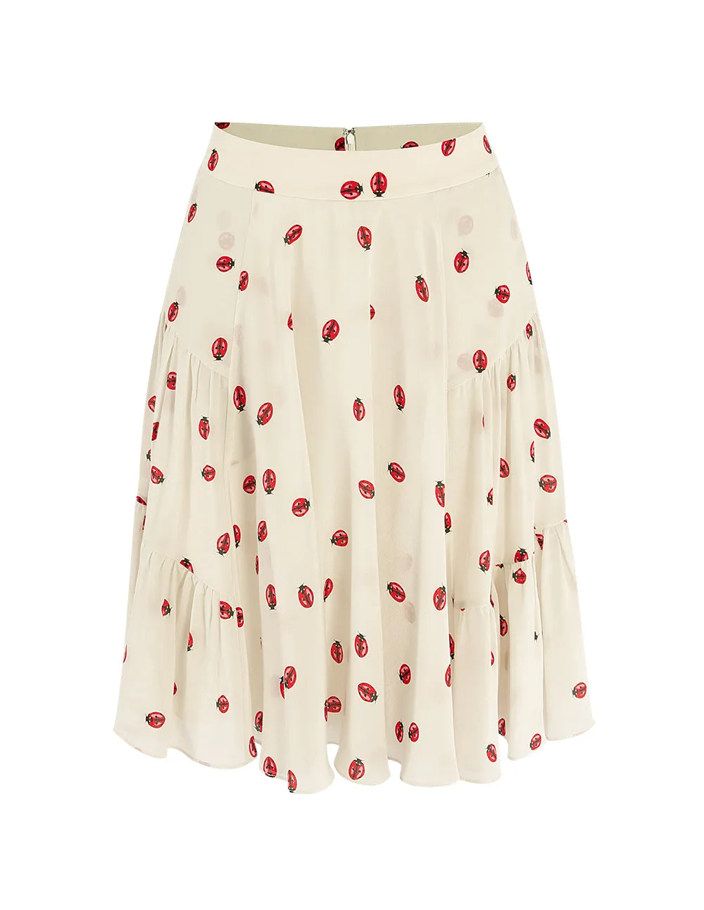 BORA AKSU ladybug pattern side tiered skirt