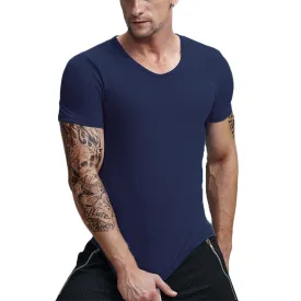 Casual Cotton Crewneck Solid Color Tees