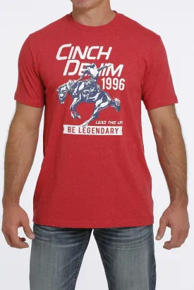 Cinch Mens Denim Tee - Heather Red - MTT1690503