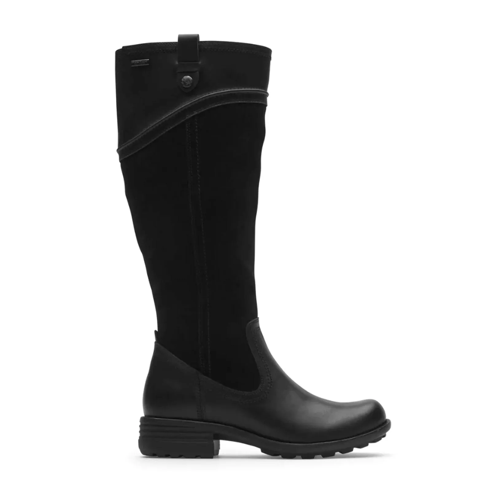 Cobb Hill Brunswick Wide Calf Waterproof Tall Boot (Women) - Black Leather/Suede