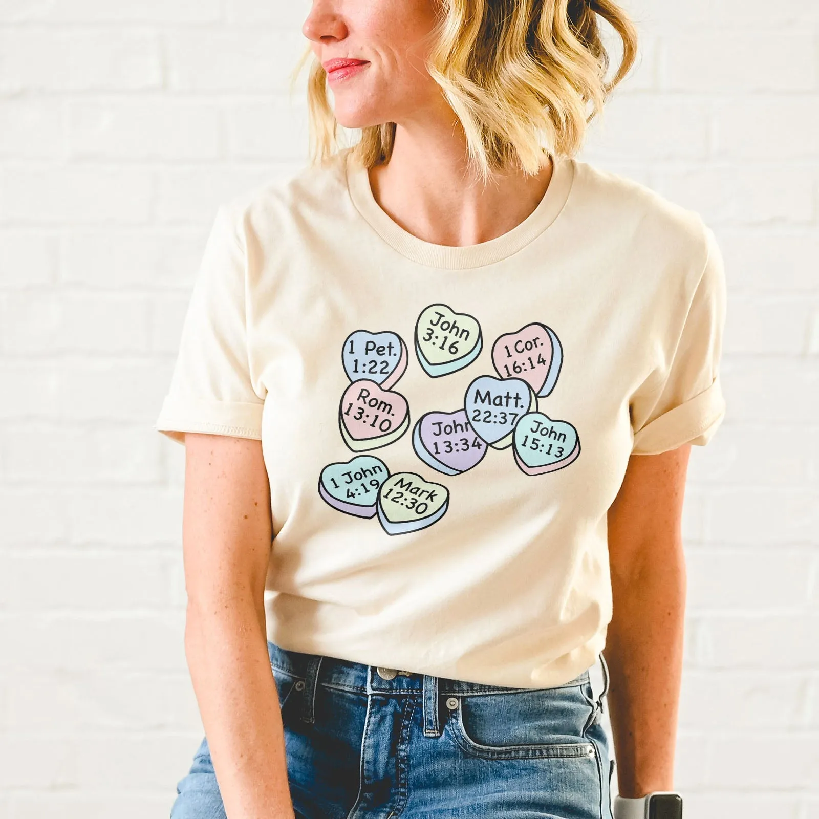 Conversation Hearts Tee Shirts For Women - Christian Shirts for Women - Religious Tee Shirts