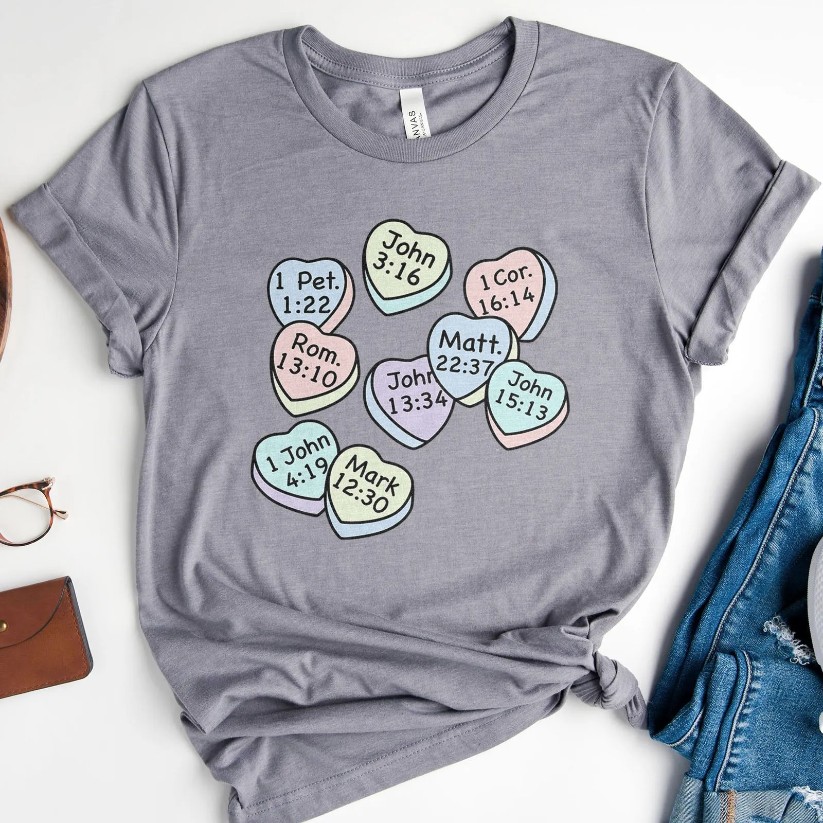 Conversation Hearts Tee Shirts For Women - Christian Shirts for Women - Religious Tee Shirts