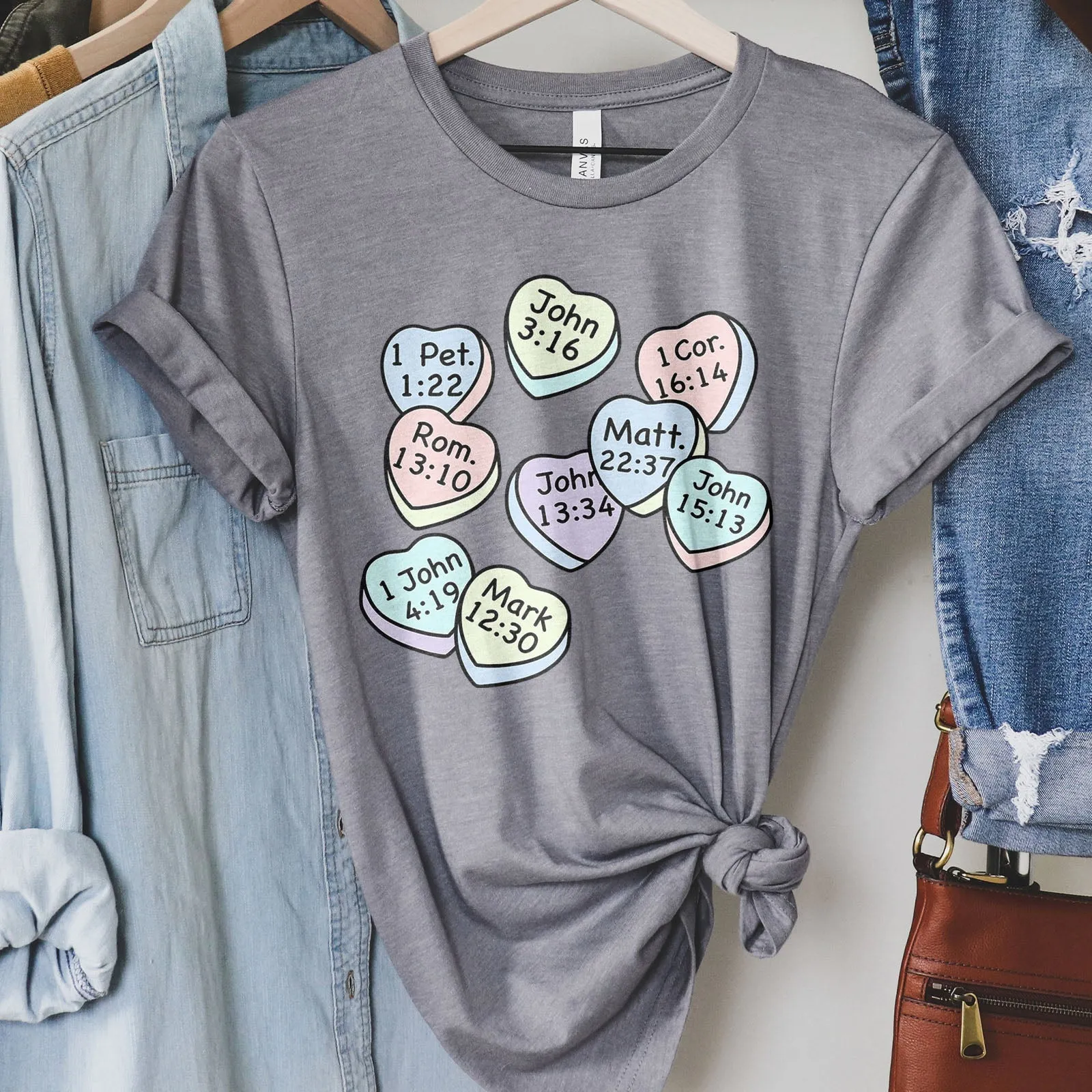 Conversation Hearts Tee Shirts For Women - Christian Shirts for Women - Religious Tee Shirts