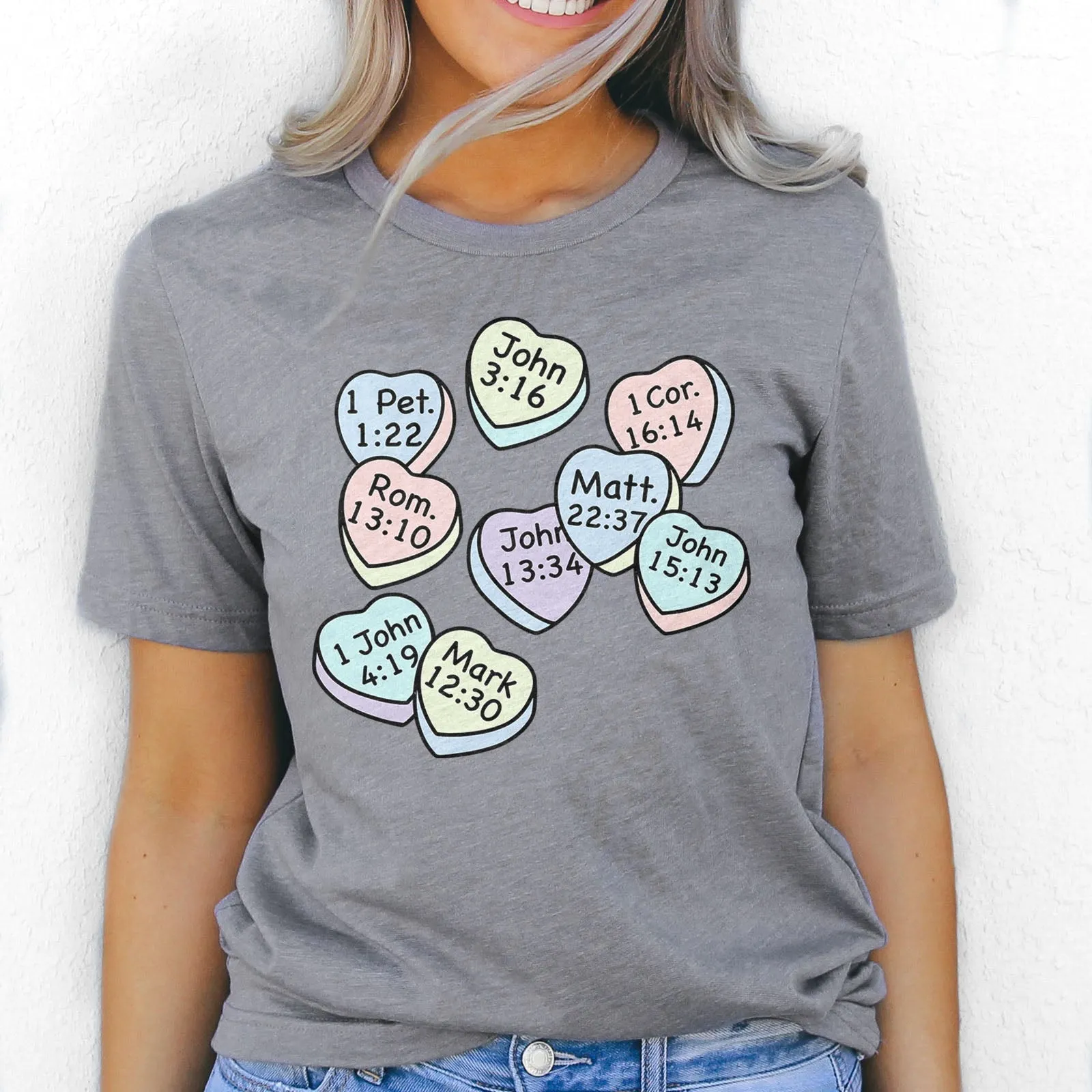 Conversation Hearts Tee Shirts For Women - Christian Shirts for Women - Religious Tee Shirts