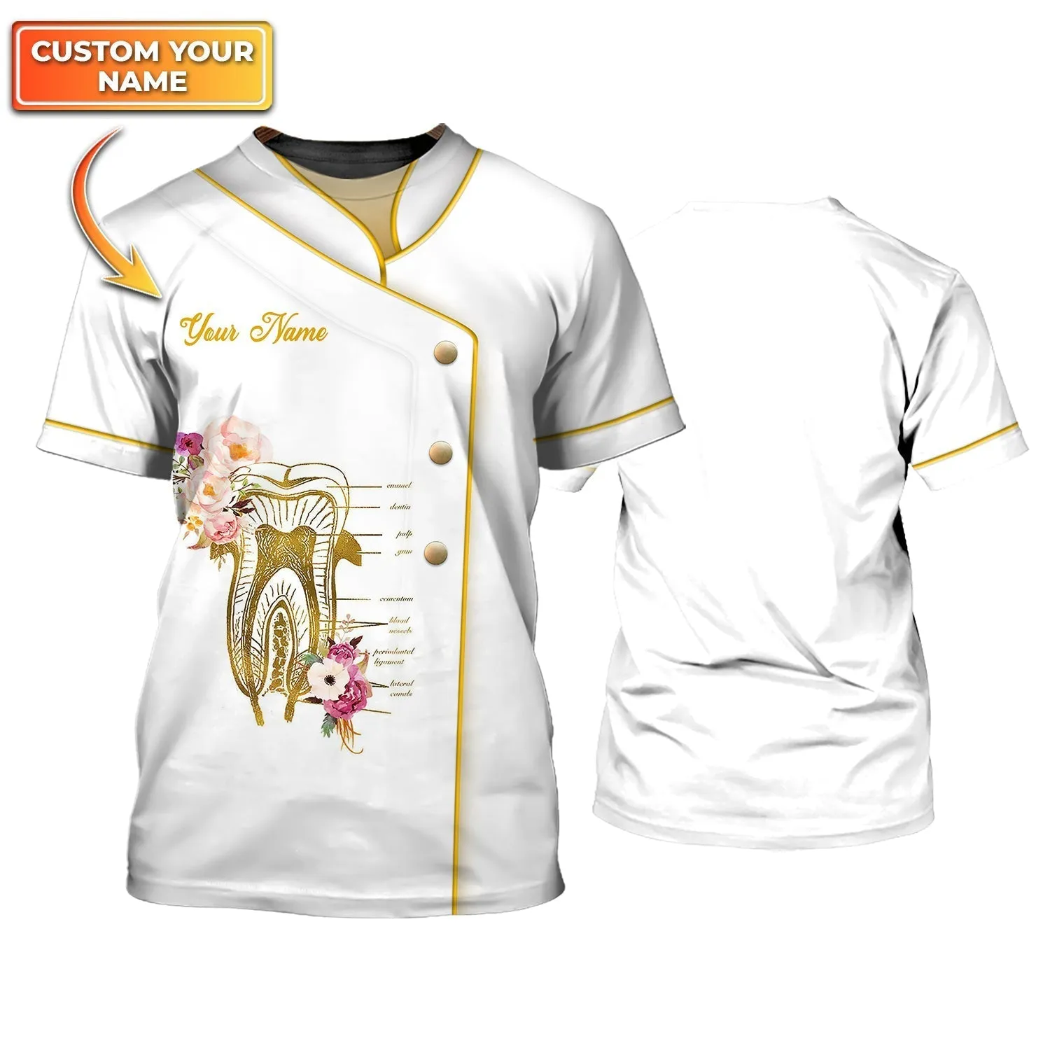 Custom 3D T Shirt For Dental Hygienist Women Dentist All Over Print Shirts Dentist Gifts