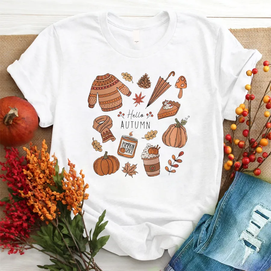 Customized Autum Little Things Shirt, Iprintasty halloween, Retro Fall Shirt, Cute Fall Shirt, Hello Fall T-Shirt