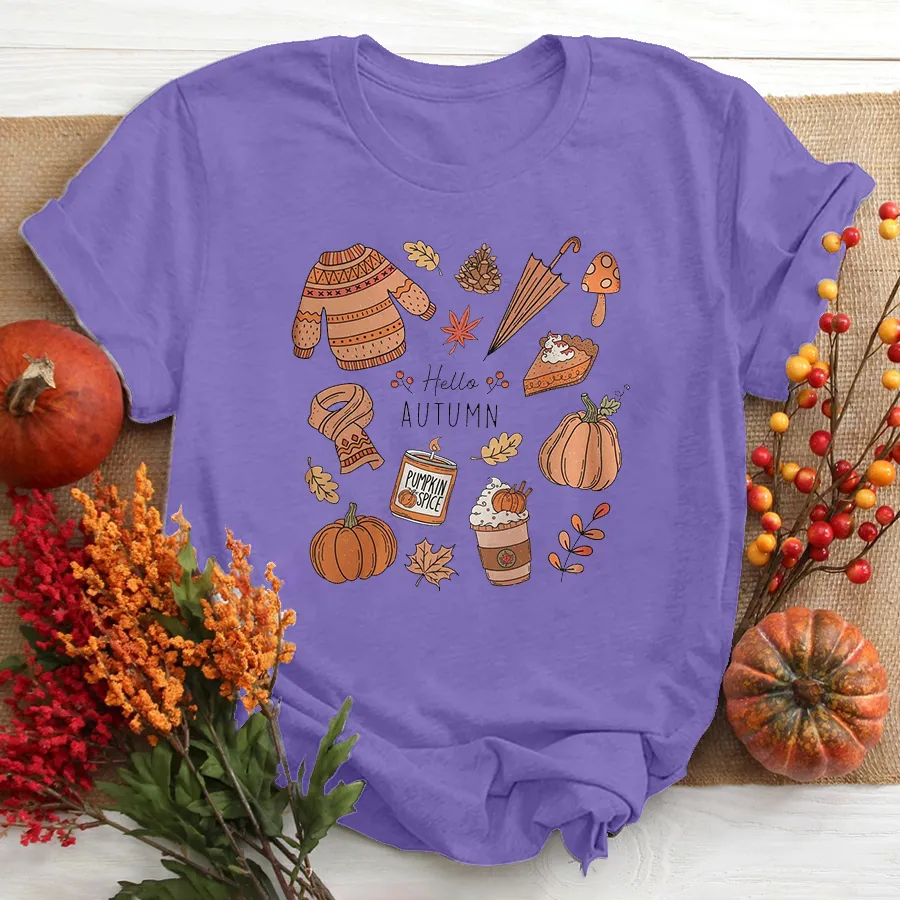 Customized Autum Little Things Shirt, Iprintasty halloween, Retro Fall Shirt, Cute Fall Shirt, Hello Fall T-Shirt