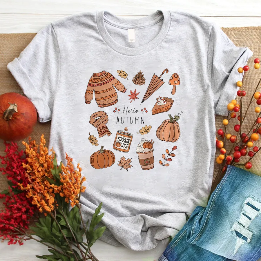 Customized Autum Little Things Shirt, Iprintasty halloween, Retro Fall Shirt, Cute Fall Shirt, Hello Fall T-Shirt