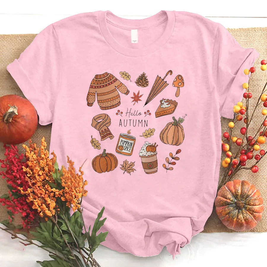 Customized Autum Little Things Shirt, Iprintasty halloween, Retro Fall Shirt, Cute Fall Shirt, Hello Fall T-Shirt