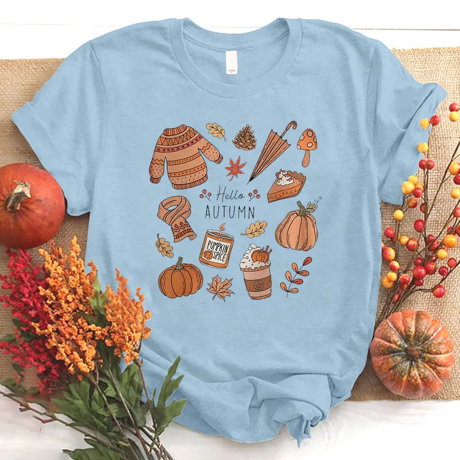 Customized Autum Little Things Shirt, Iprintasty halloween, Retro Fall Shirt, Cute Fall Shirt, Hello Fall T-Shirt