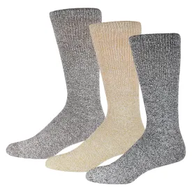 Diabetic Cotton Crew Socks with Non Binding Top, Extra Soft Socks, Marled Heather Gray