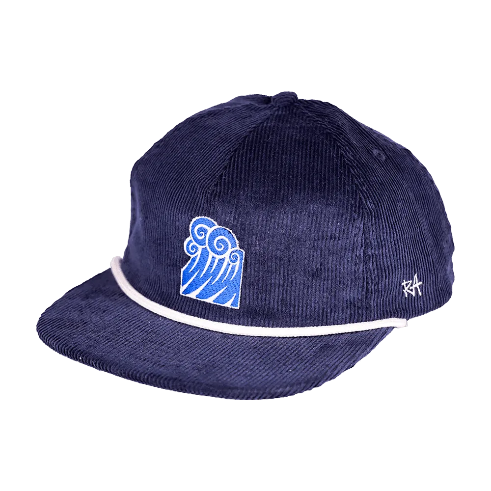 Double Overhead Corduroy Strapback | Blue