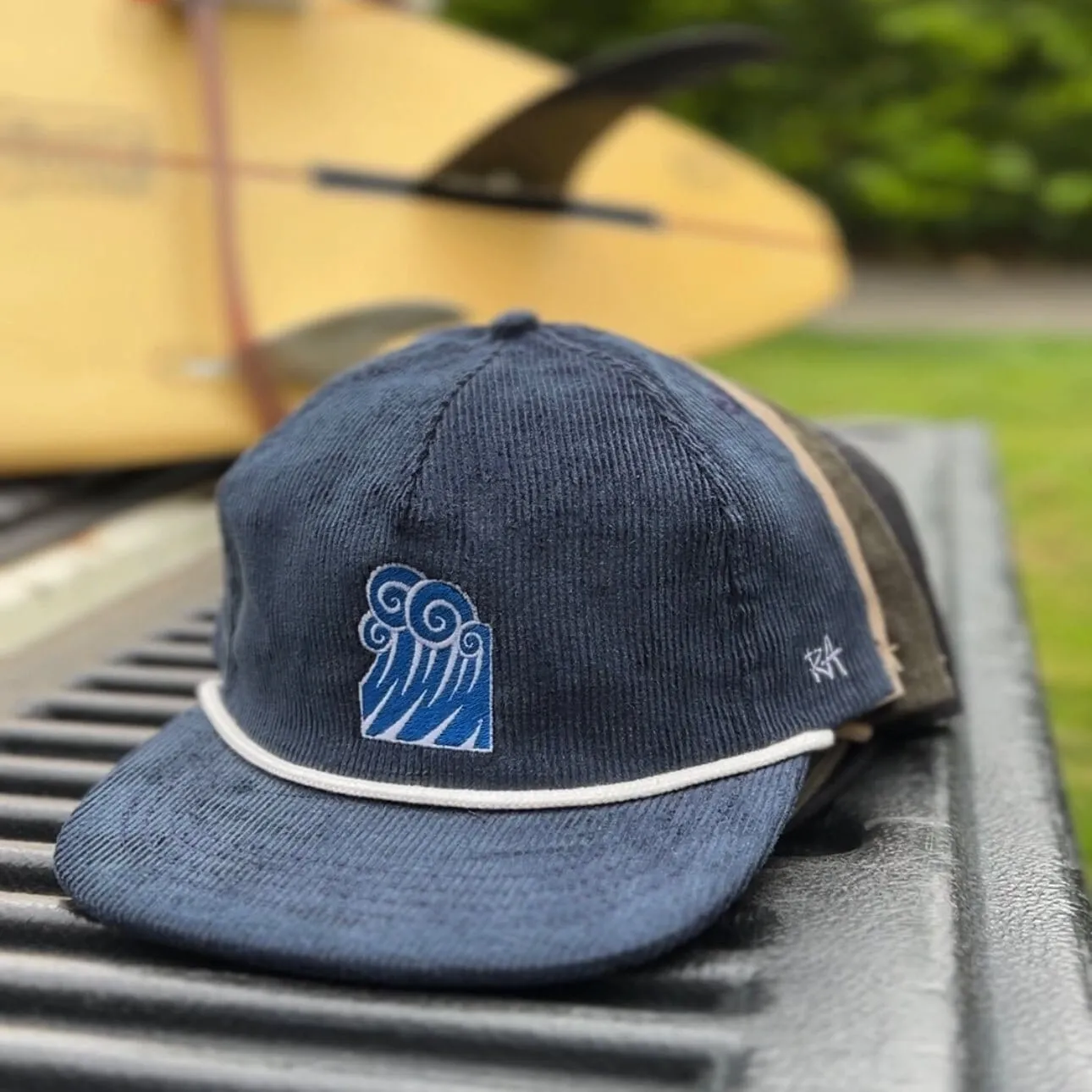 Double Overhead Corduroy Strapback | Blue