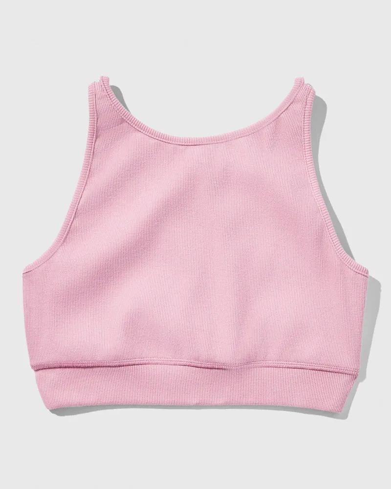 EcoKnit™ Ribbed High-Neck Sports Bra