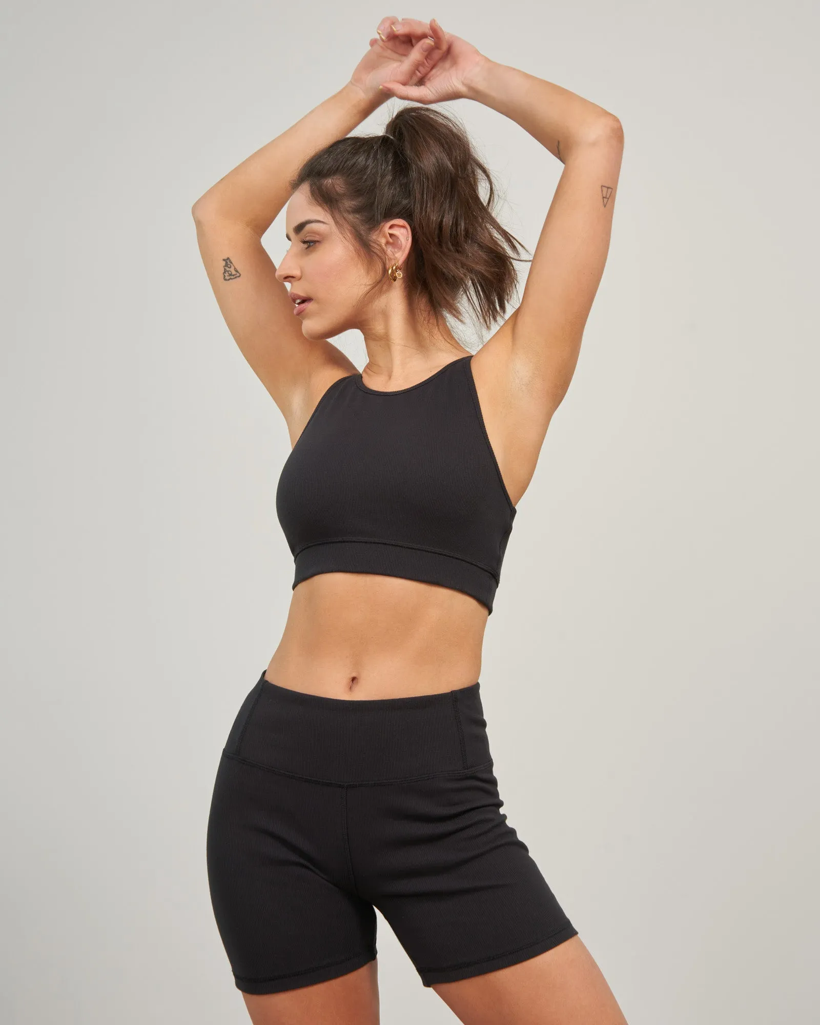 EcoKnit™ Ribbed High-Neck Sports Bra