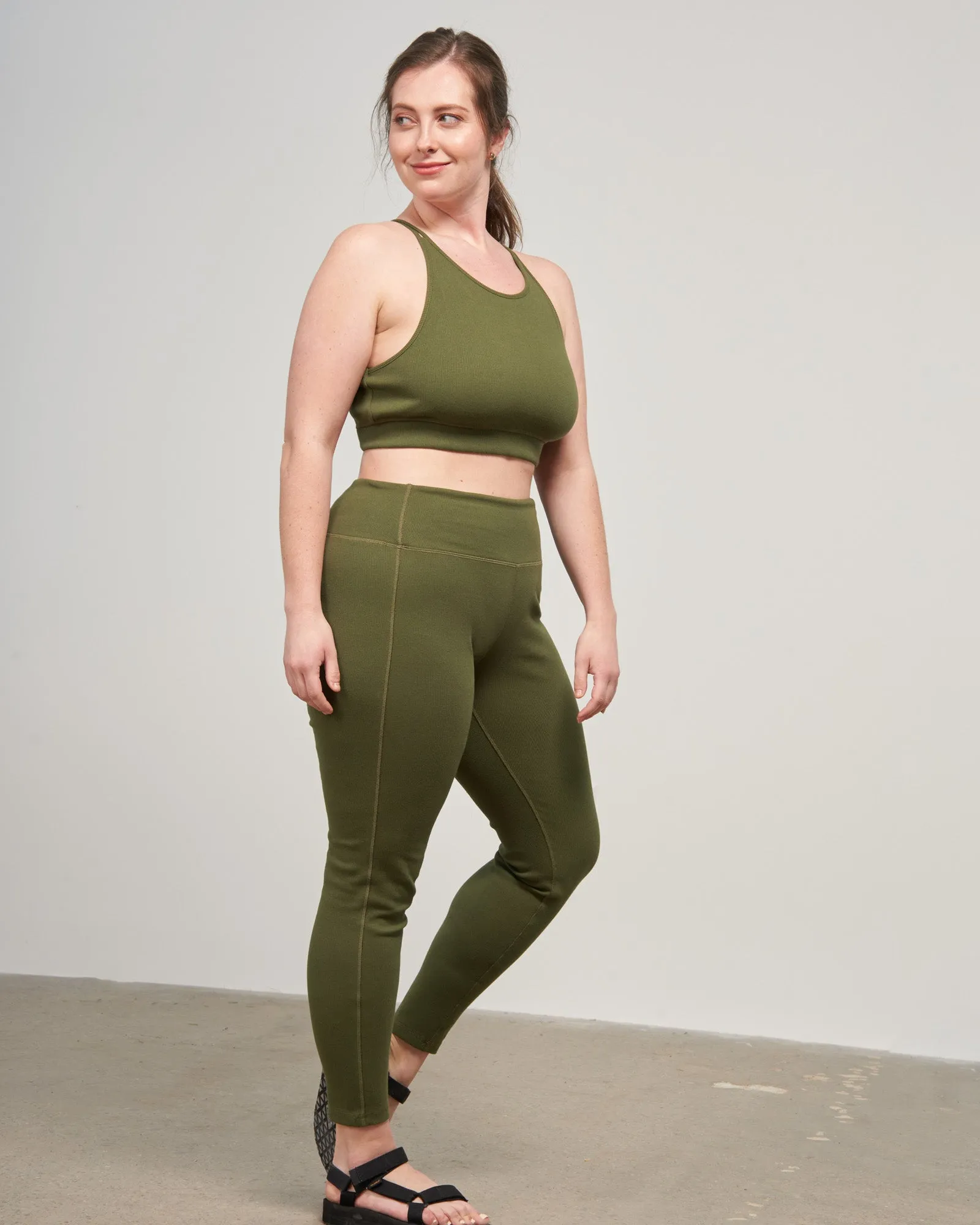 EcoKnit™ Ribbed High-Neck Sports Bra