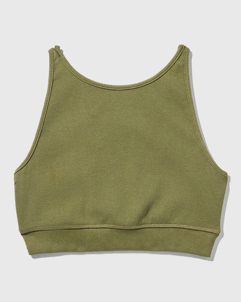 EcoKnit™ Ribbed High-Neck Sports Bra