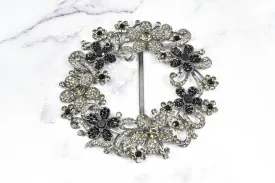 Floral Rhinestone Wreath Buckle