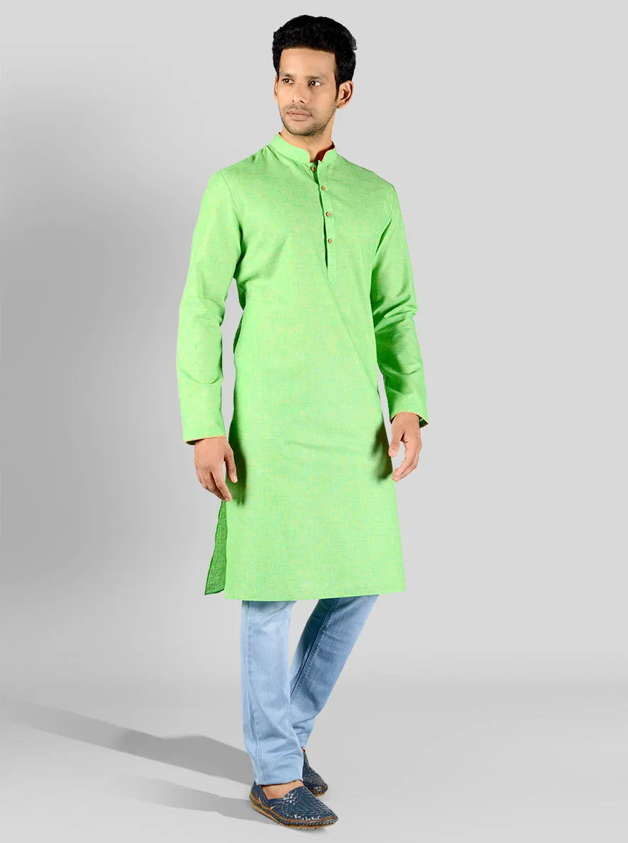 Grass Green & Yellow Kurta | Azania