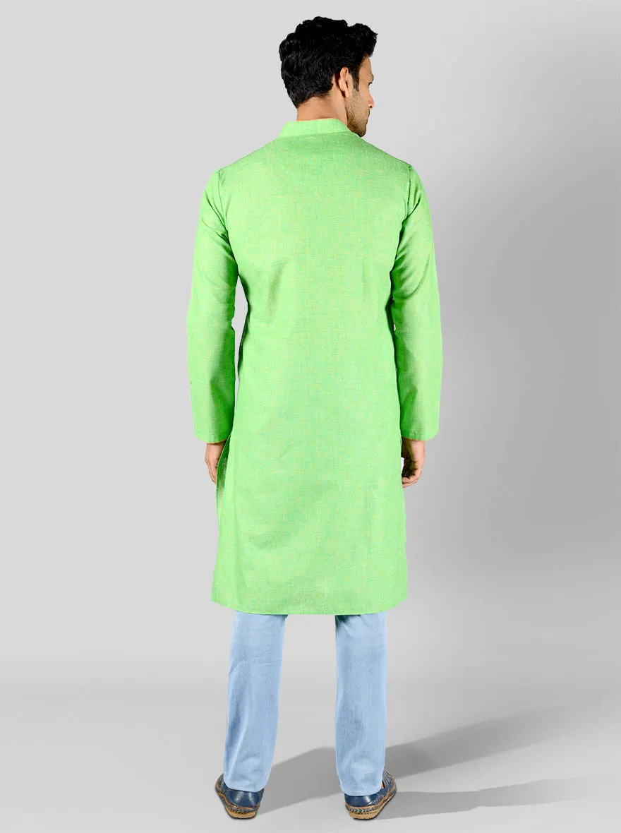 Grass Green & Yellow Kurta | Azania