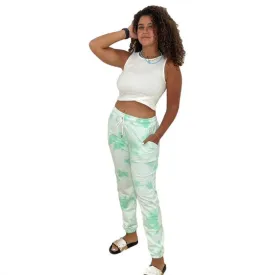 Green  women Tie-Dye Sweat Pants