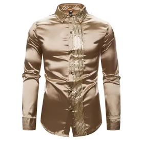 Host Ceremony Men's Lapel Long Sleeve Shirt