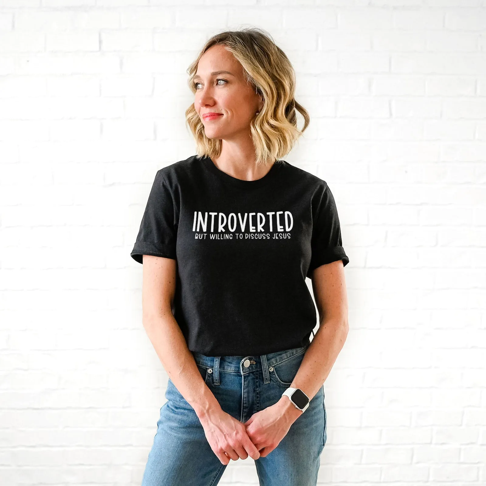 Introverted But Willing to Discuss Jesus Tee Shirts For Women - Christian Shirts for Women - Religious Tee Shirts