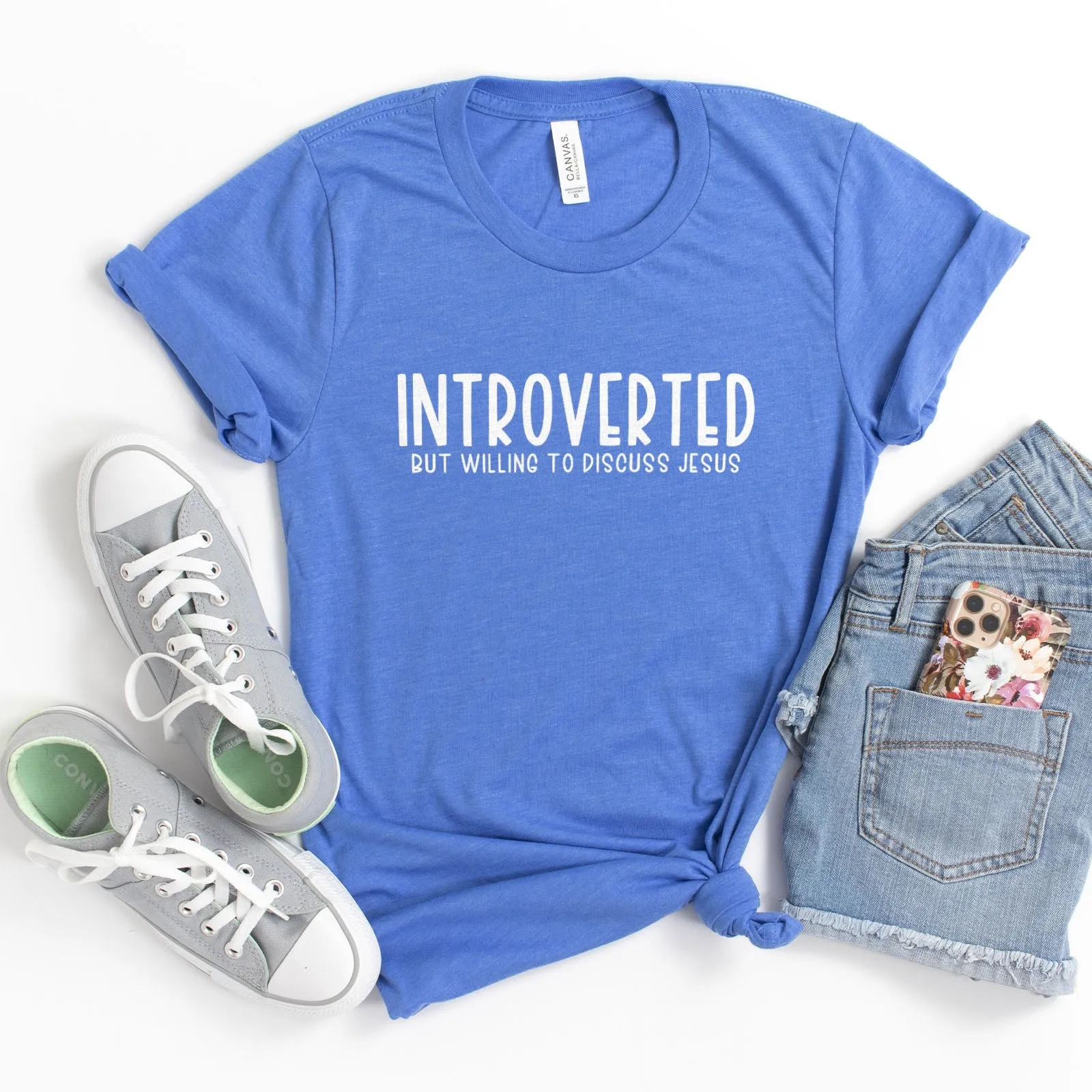 Introverted But Willing to Discuss Jesus Tee Shirts For Women - Christian Shirts for Women - Religious Tee Shirts