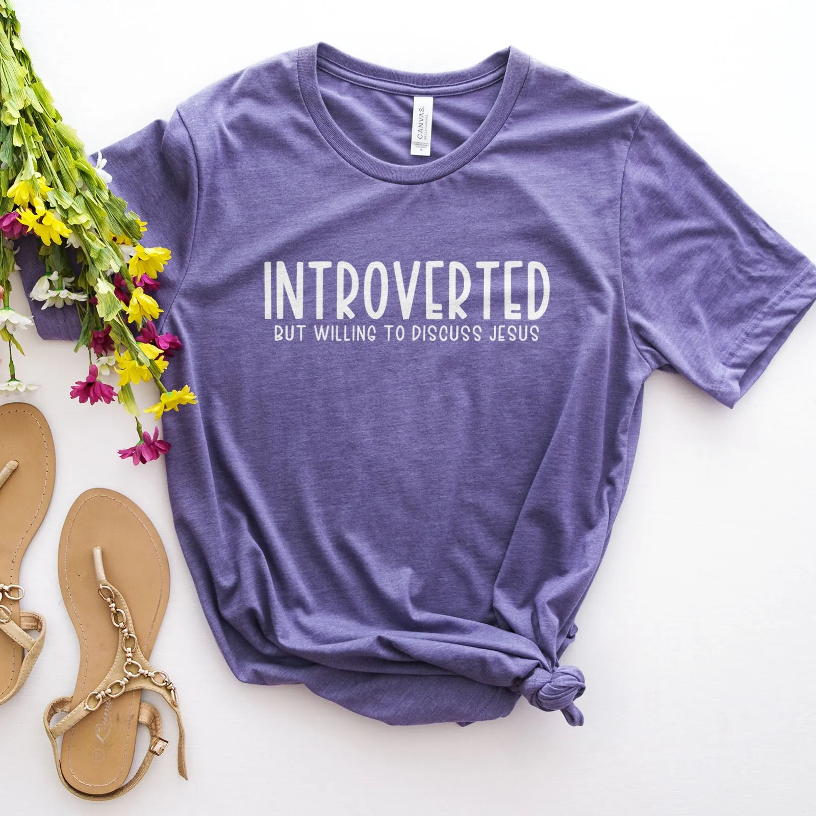 Introverted But Willing to Discuss Jesus Tee Shirts For Women - Christian Shirts for Women - Religious Tee Shirts