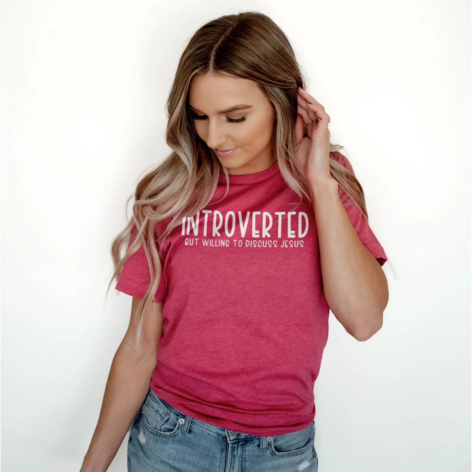 Introverted But Willing to Discuss Jesus Tee Shirts For Women - Christian Shirts for Women - Religious Tee Shirts