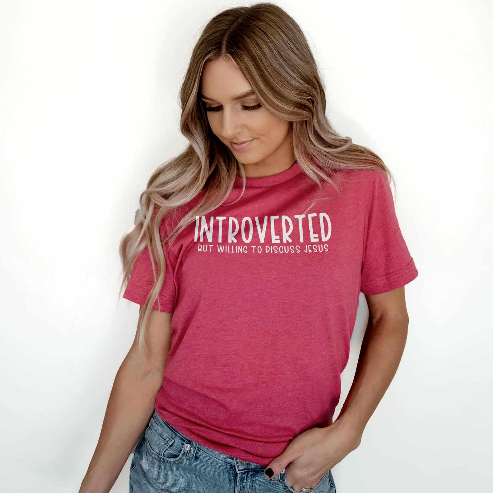 Introverted But Willing to Discuss Jesus Tee Shirts For Women - Christian Shirts for Women - Religious Tee Shirts