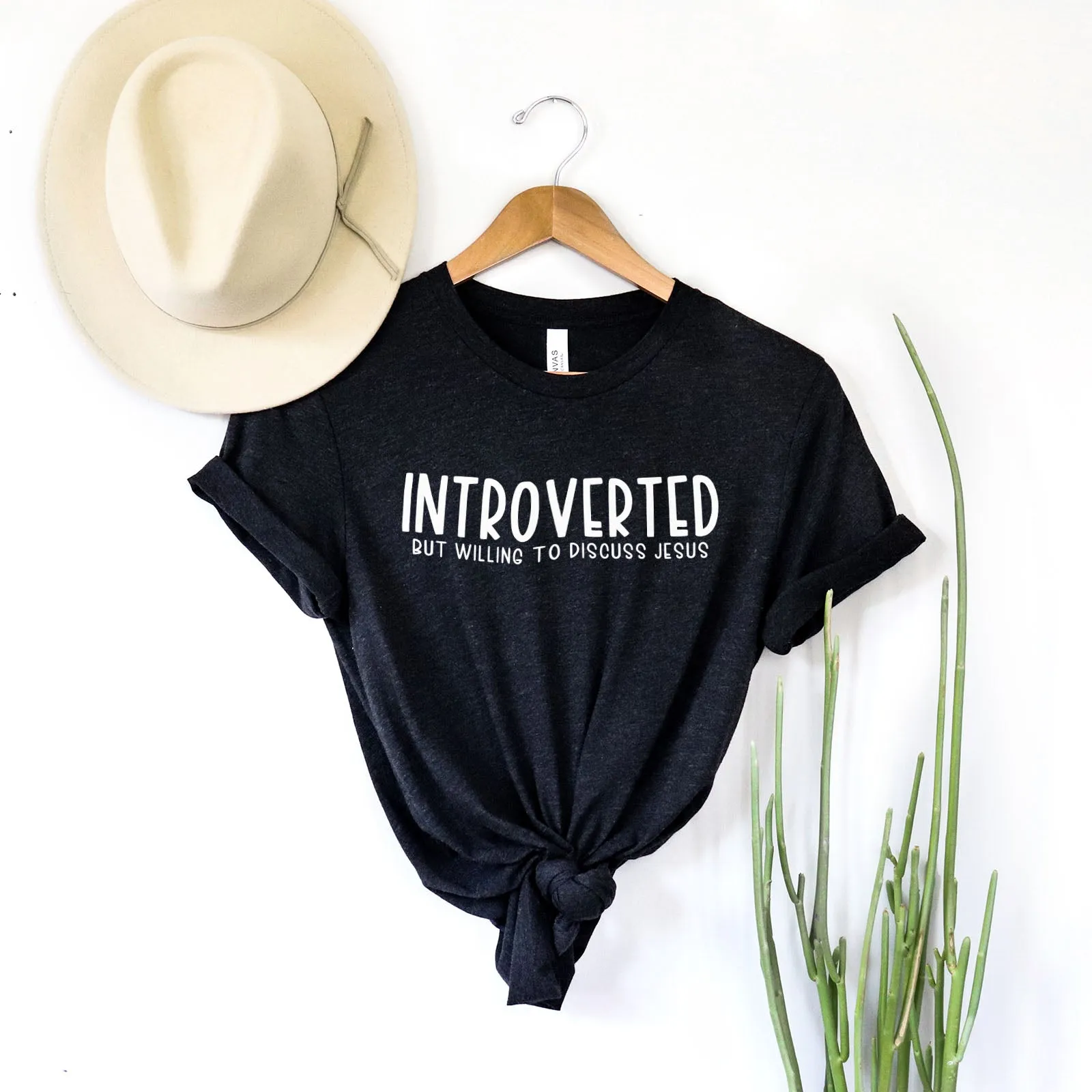 Introverted But Willing to Discuss Jesus Tee Shirts For Women - Christian Shirts for Women - Religious Tee Shirts