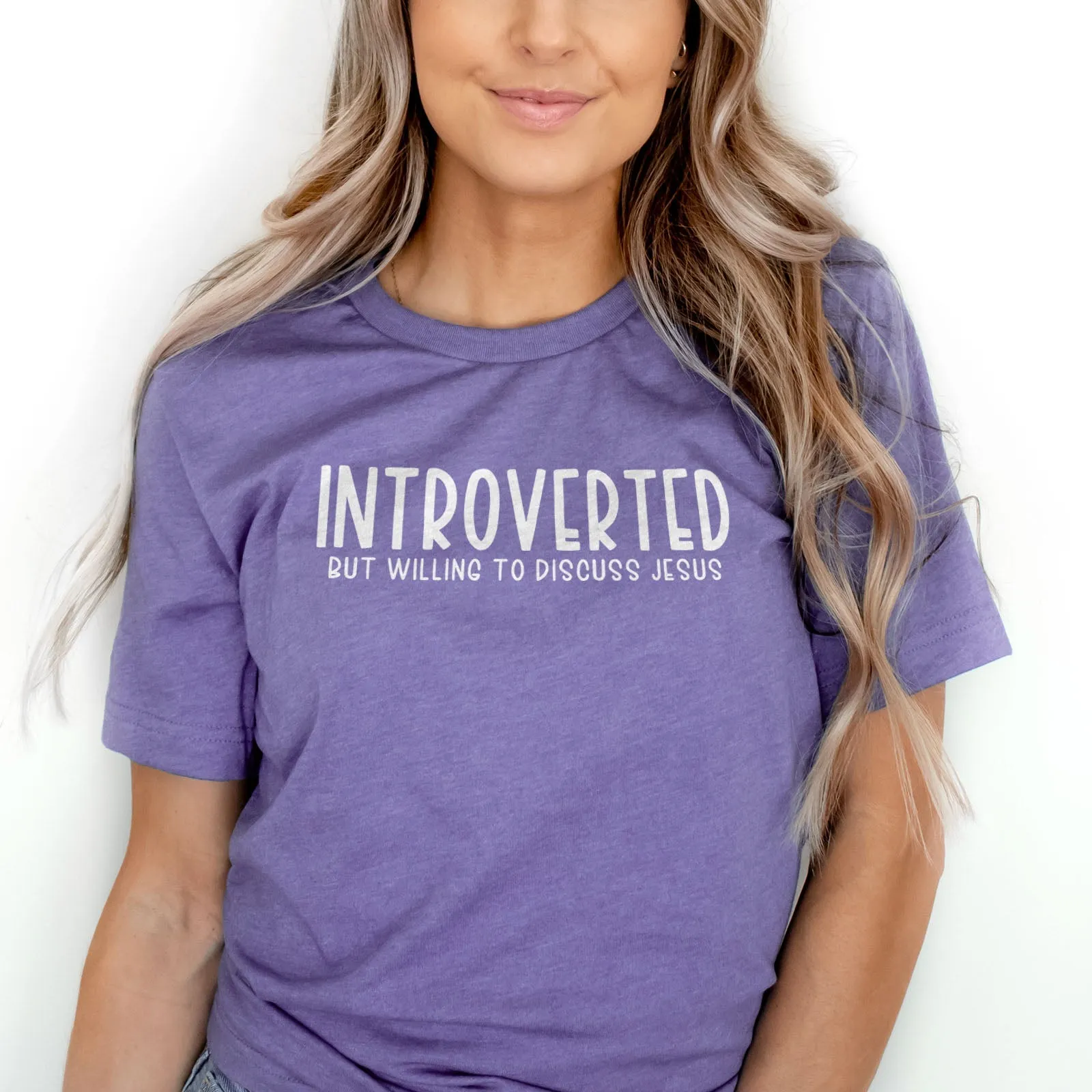 Introverted But Willing to Discuss Jesus Tee Shirts For Women - Christian Shirts for Women - Religious Tee Shirts