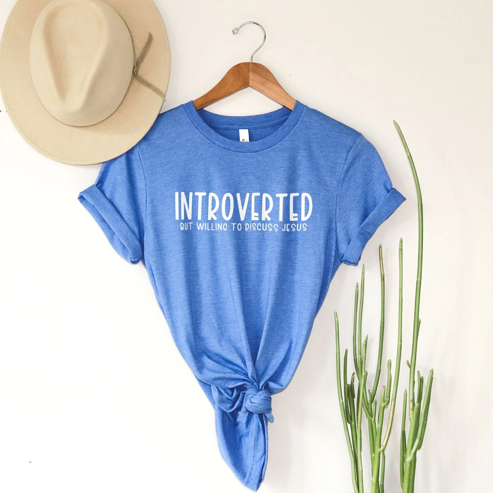 Introverted But Willing to Discuss Jesus Tee Shirts For Women - Christian Shirts for Women - Religious Tee Shirts