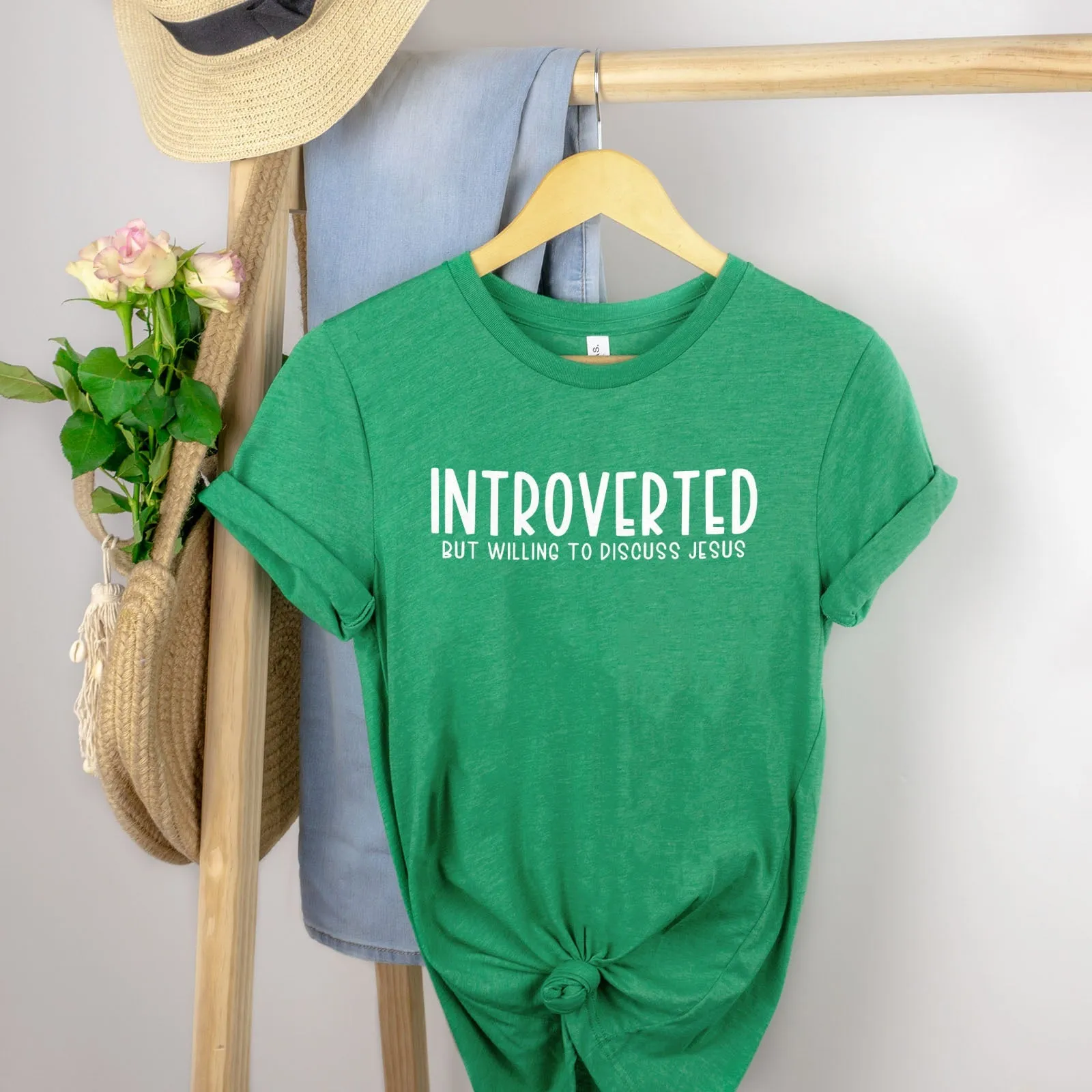 Introverted But Willing to Discuss Jesus Tee Shirts For Women - Christian Shirts for Women - Religious Tee Shirts