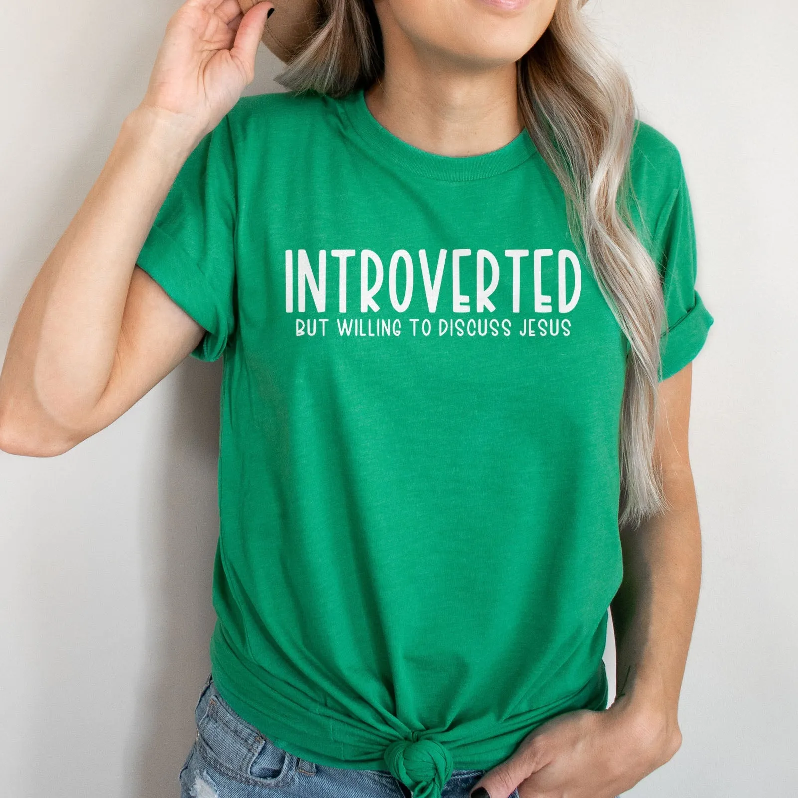 Introverted But Willing to Discuss Jesus Tee Shirts For Women - Christian Shirts for Women - Religious Tee Shirts