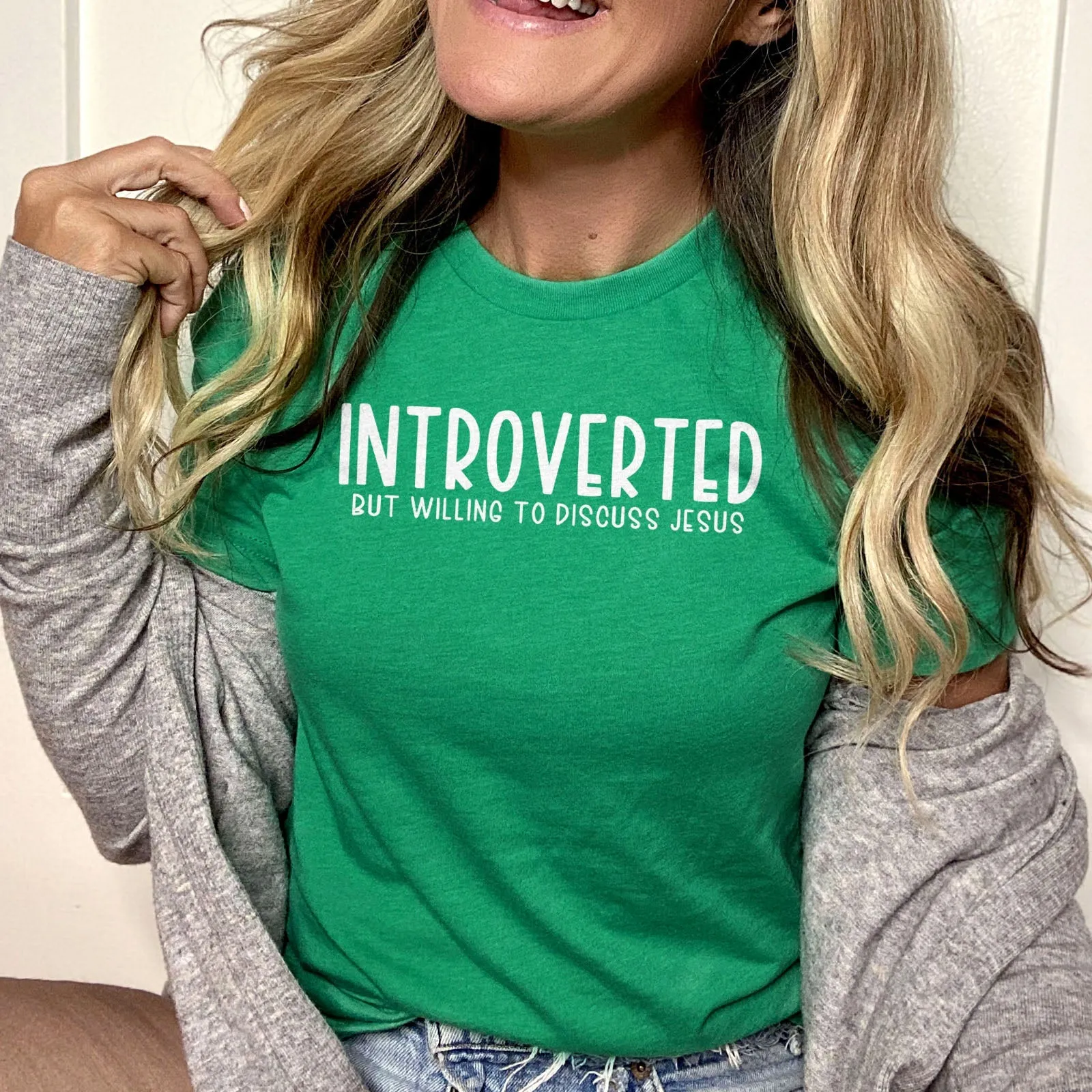 Introverted But Willing to Discuss Jesus Tee Shirts For Women - Christian Shirts for Women - Religious Tee Shirts