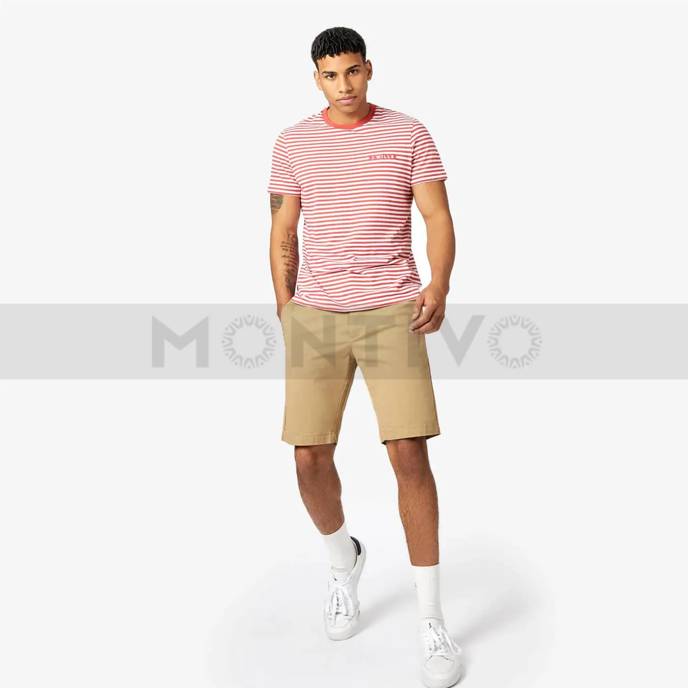 JW Slim Fit Beige Chino Shorts