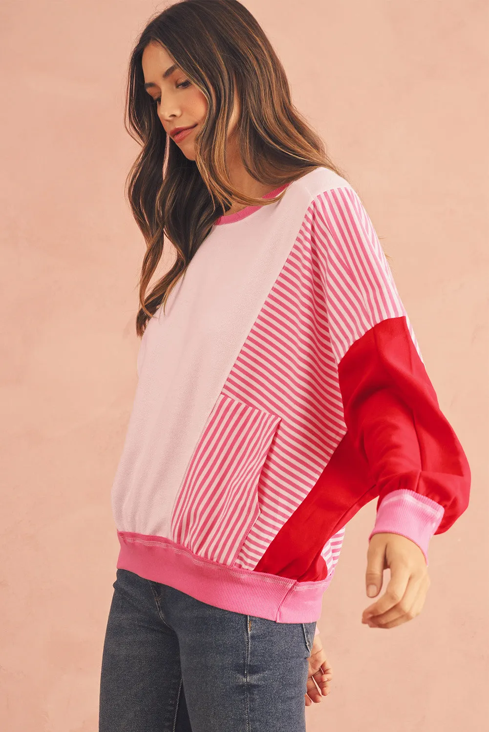 Kaleb Striped Patchwork Sweatshirt | S-XL | PRE ORDER