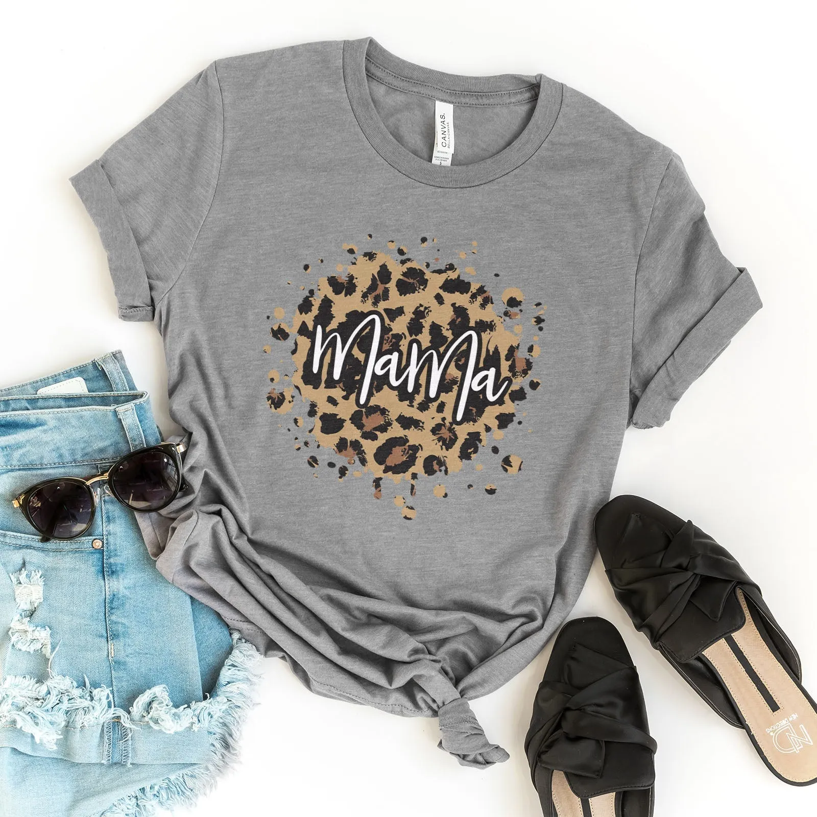 Leopard Splash Mama Tee Shirts For Women - Christian Shirts for Women - Religious Tee Shirts