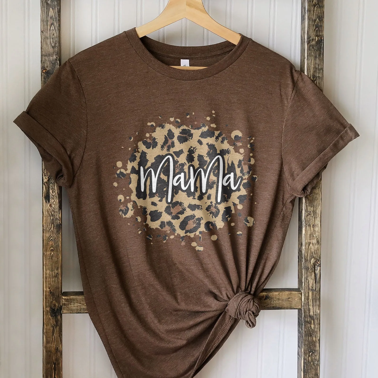 Leopard Splash Mama Tee Shirts For Women - Christian Shirts for Women - Religious Tee Shirts