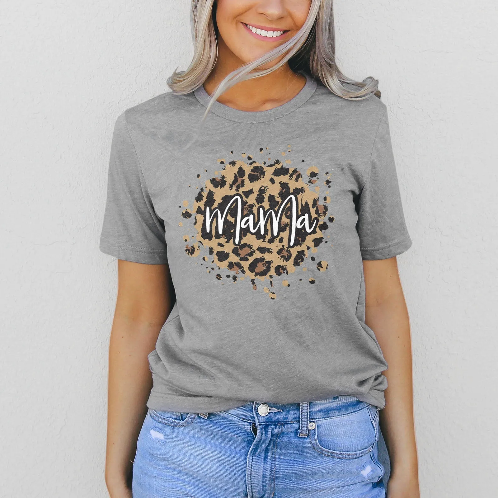 Leopard Splash Mama Tee Shirts For Women - Christian Shirts for Women - Religious Tee Shirts