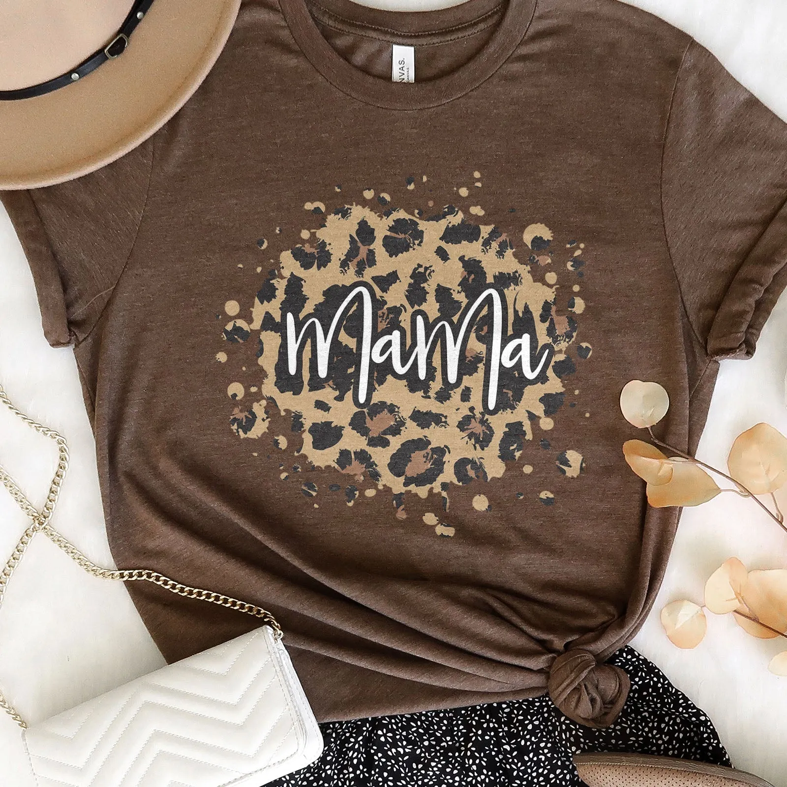 Leopard Splash Mama Tee Shirts For Women - Christian Shirts for Women - Religious Tee Shirts