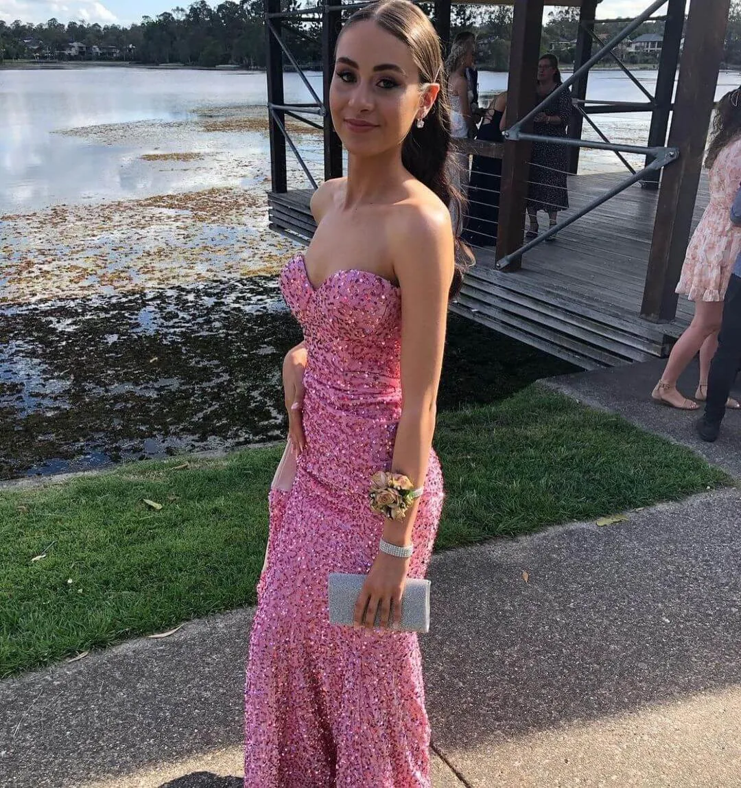 Luxury Pink Mermaid Prom Dress,Special Occasion Pageant Gala Party Gown