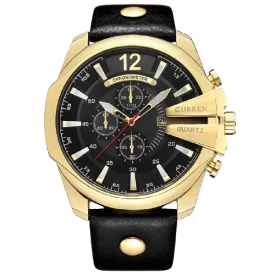 Men Casual Quartz Leather Strap Wrist Watches