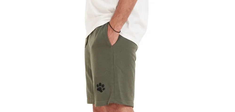 Men summer casual short Dark Green paws